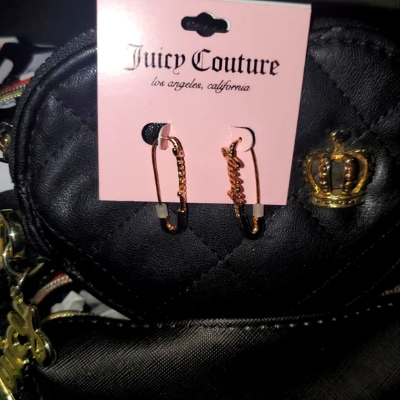 JUICY COUTURE SAFETY PIN EARRINGS - Picture 1 of 4